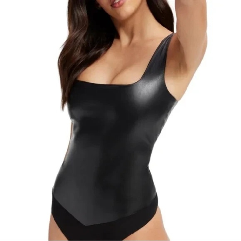 NWT Good American Glossy Black Bodysuit Sz Large